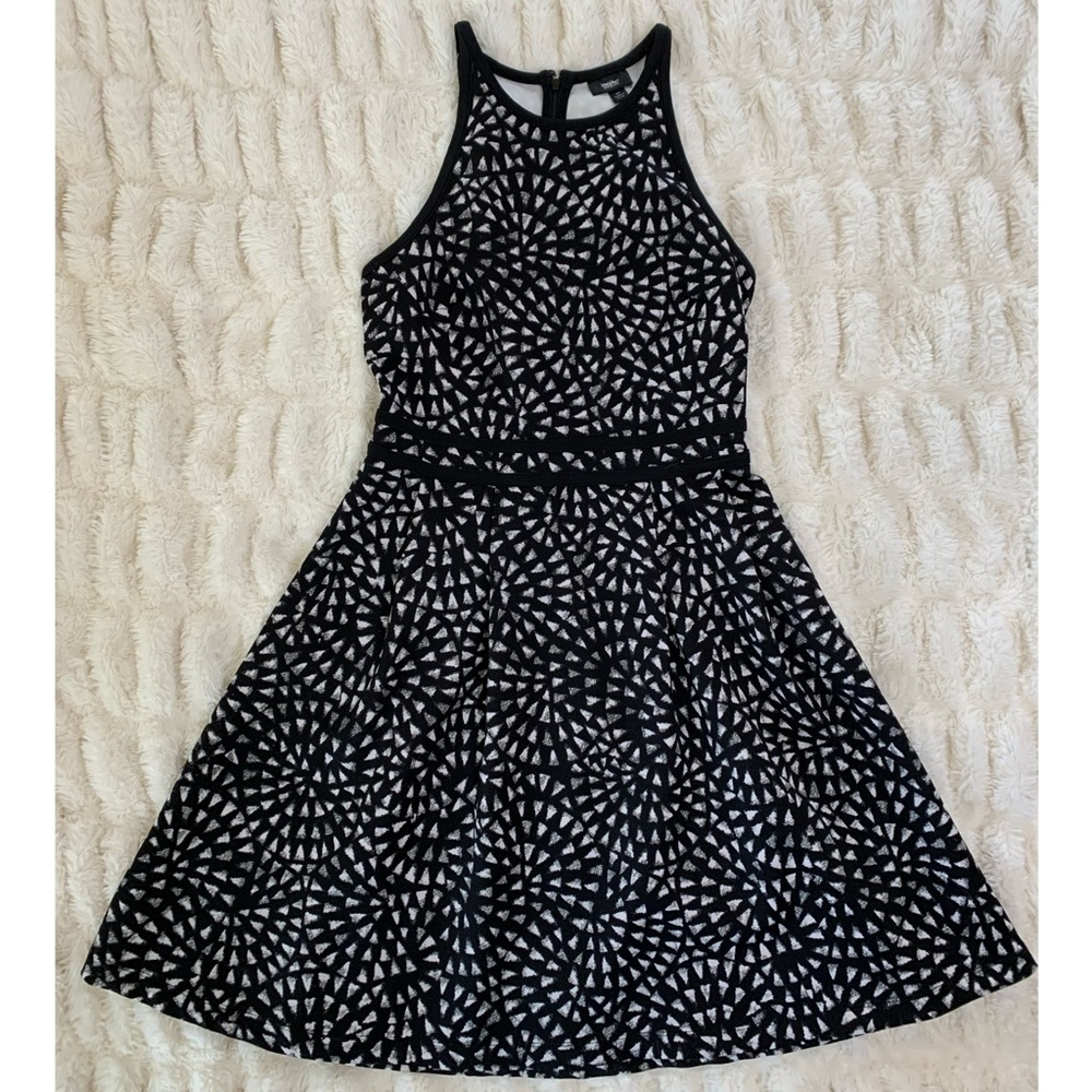 Target Mossimo Black White Fit & Flare Mini Dress